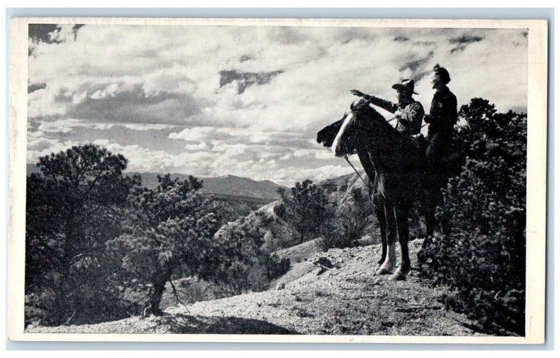 c1940 Looking Toward Distant Peaks Bishops Lodge Santa Fe New Mexico NM Postcard