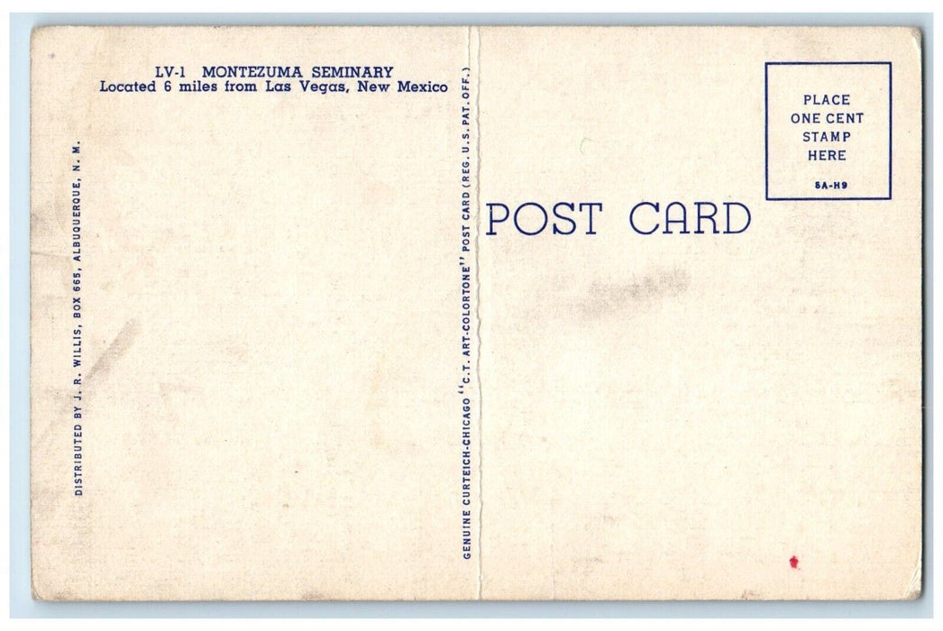 c1940 Montezuma Seminary Located 6 Miles Las Vegas New Mexico Vintage Postcard
