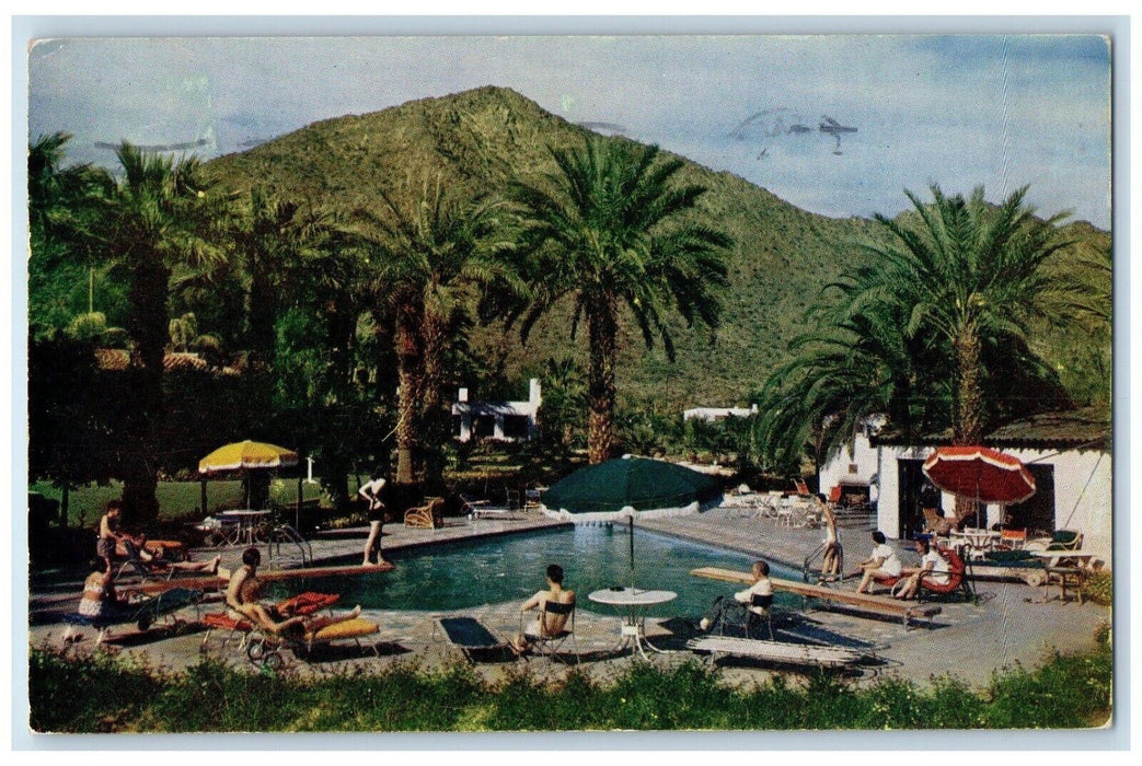 1954 Famous Heart Shaped Tiled Pool Royal Palms Inn Phoenix Arizona AZ Postcard