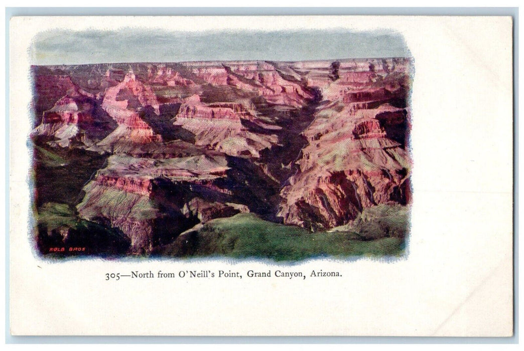 c1905 North From O'Neill's Point Grand Canyon Arizona Vintage Antique Postcard