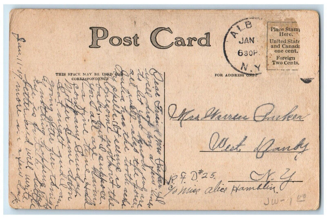 c1910's Art Institute Horse Carriage Chicago Illinois IL, Albany NY Postcard