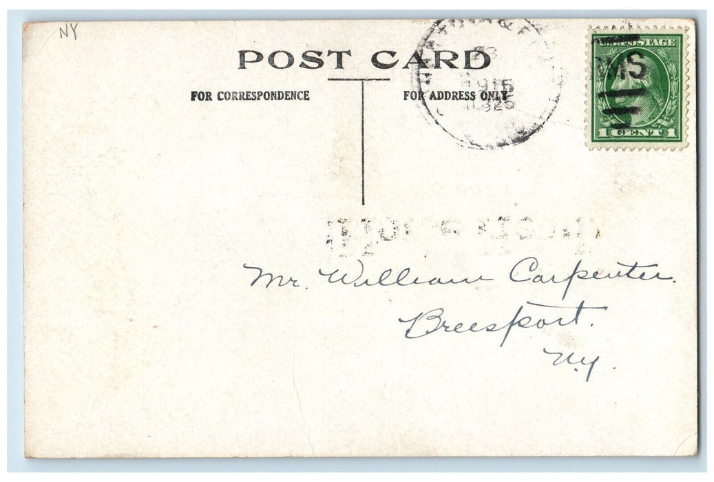 1915 Horse Heads Pennant with String New York NY Posted Antique Postcard