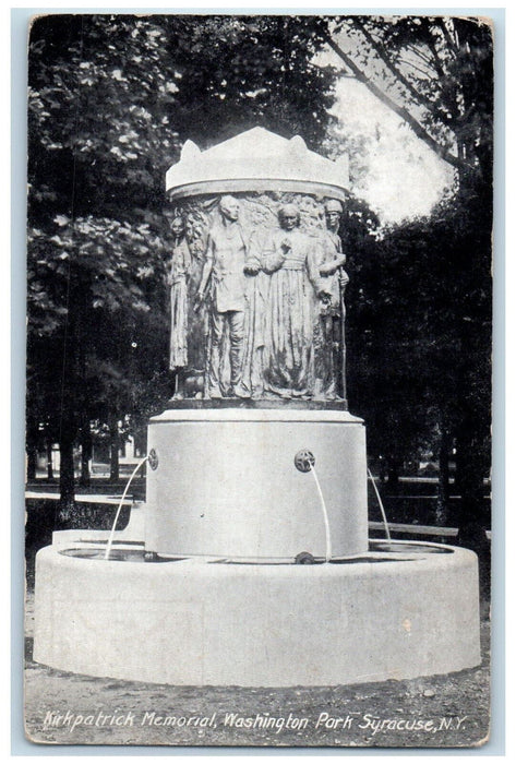1914 Kirkpatrick Memorial Washington Park Syracuse New York NY Postcard