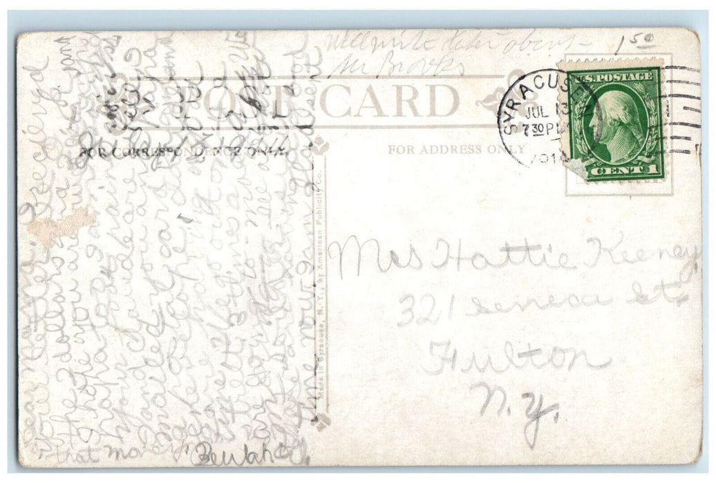 1914 Kirkpatrick Memorial Washington Park Syracuse New York NY Postcard