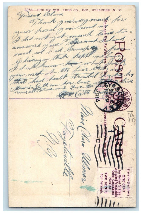 1914 Motorboat Moonlight at Onondaga Lake Syracuse New York NY Postcard