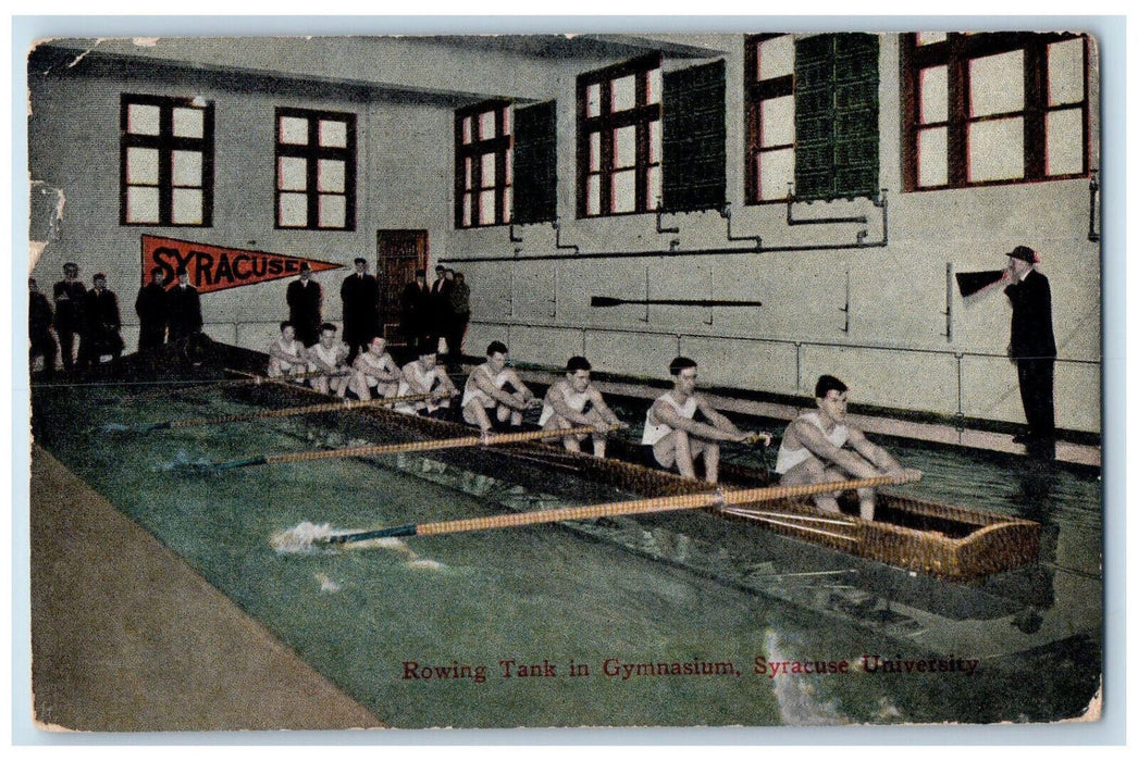 1917 Rowing Tank in Gymnasium Syracuse University Syracuse NY Postcard