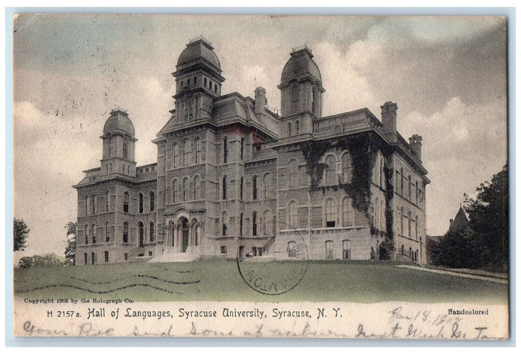1907 Hall of Languages Syracuse University Syracuse New York NY Postcard