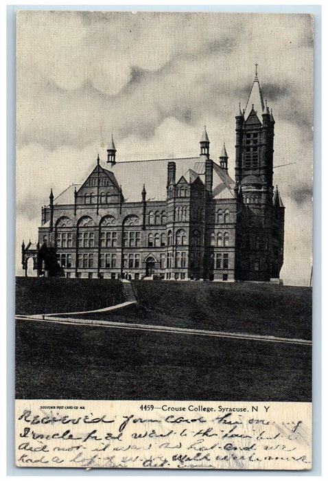 1906 Building of Crouse College Syracuse New York NY Antique Posted Postcard