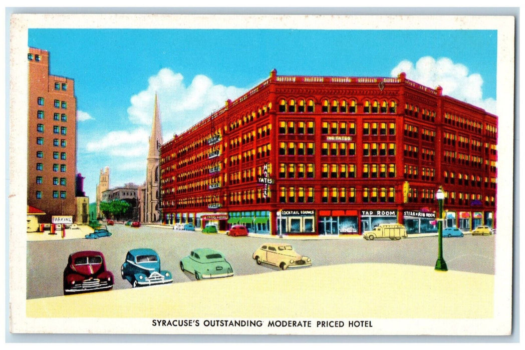 c1950's Syracuse's Outstanding Moderate Priced Hotel The Yates NY Postcard