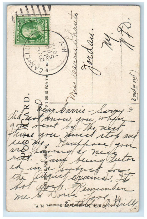 1912 North High School Syracuse New York NY Camillus NY Posted Postcard