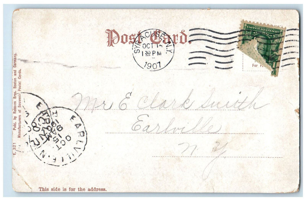 1907 Greetings from Syracuse New York NY Large Letter Women Views Postcard