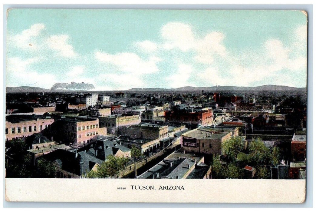 c1910 Aerial Birdseye View Town City Tucson Arizona AZ Vintage Antique Postcard