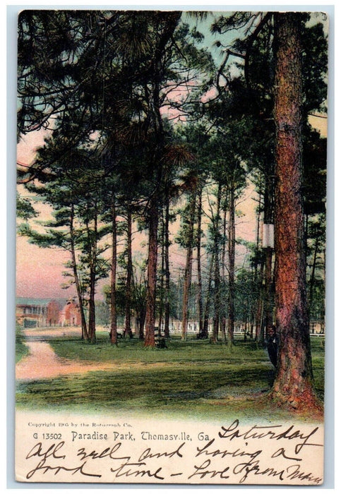 c1905 Paradise Park Trees Dirt Road View Thomasville Georgia GA Antique Postcard