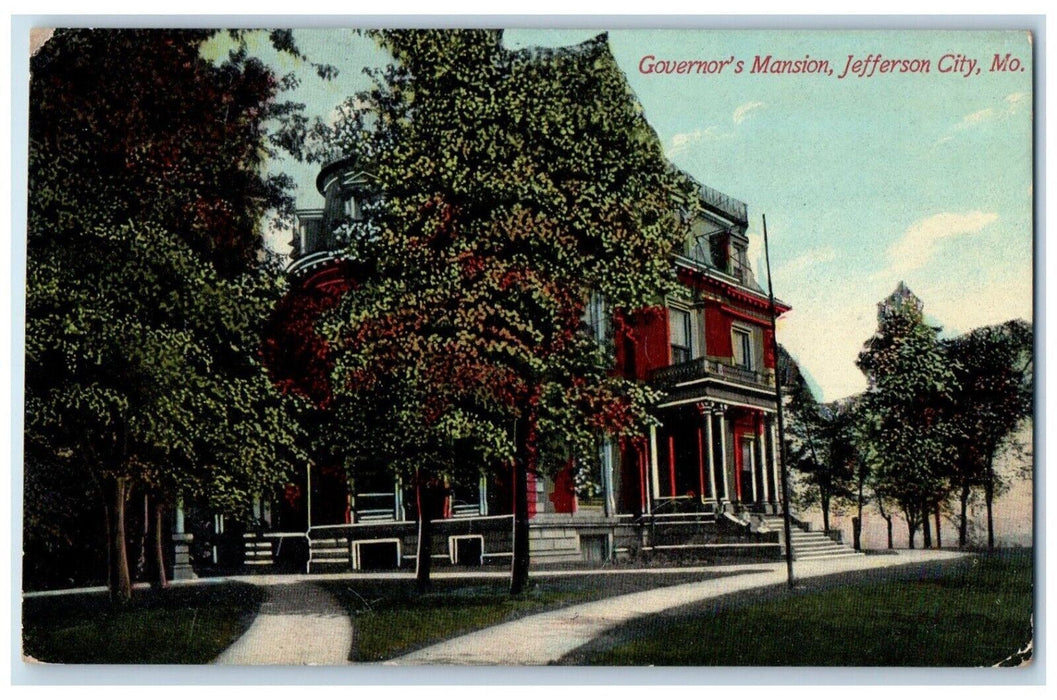 1910 Governors Mansion Exterior Jefferson City Missouri Vintage Antique Postcard
