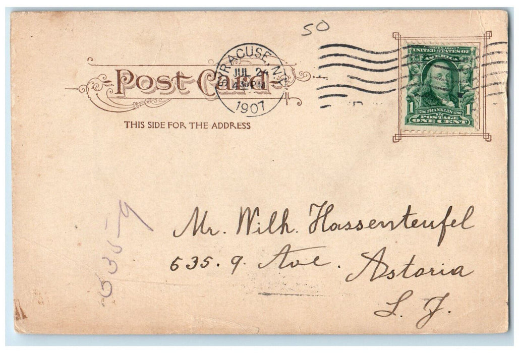 1907 University Block Syracuse New York NY Souvenir Post Card Co. Postcard