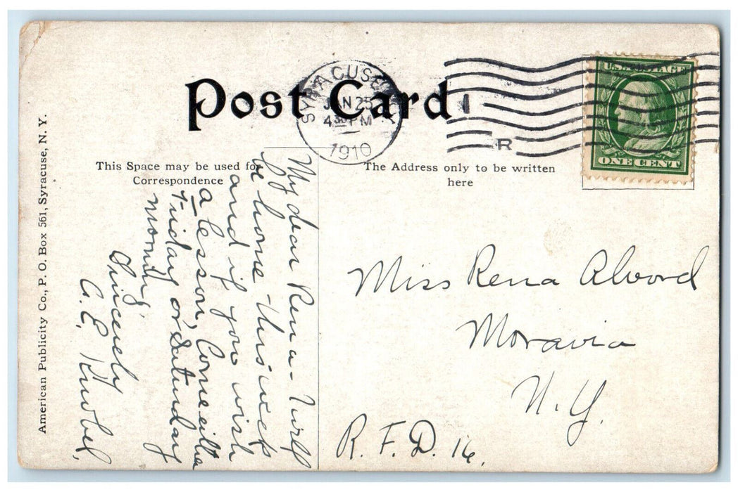 1910 Horse Carrying Solar Salt Vats Syracuse New York NY Antique Posted Postcard