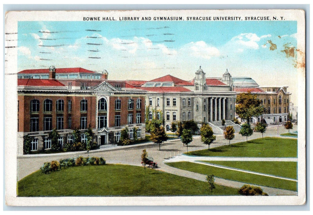 1927 Bowne Hall Library Gymnasium Syracuse University Syracuse NY Postcard