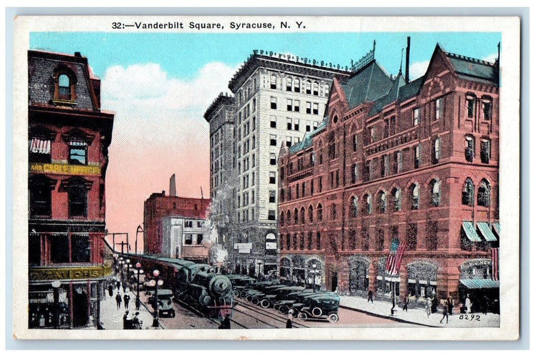 c1920's Train Railroad Vanderbilt Square Syracuse New York NY Unposted Postcard