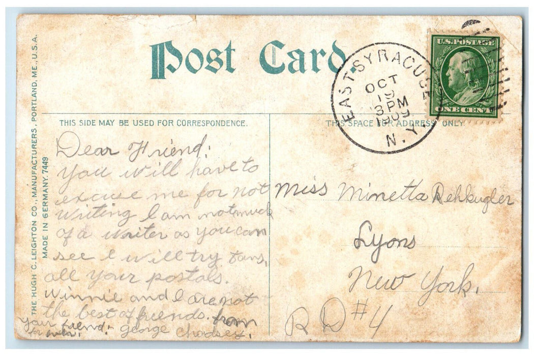1909 New York Central Railroad Station East Syracuse New York NY Postcard