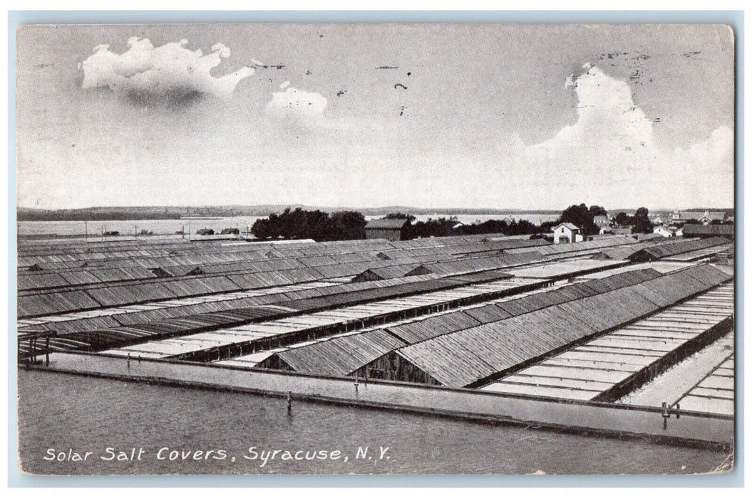 1909 Scene of Solar Salt Covers Syracuse New York NY Antique Postcard