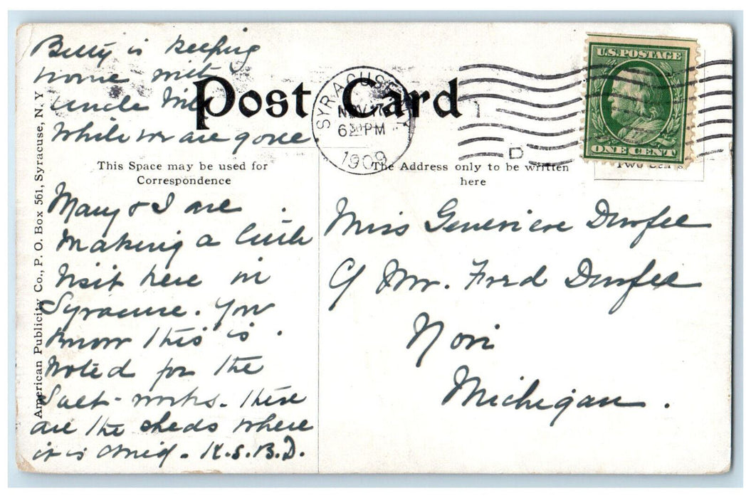 1909 Scene of Solar Salt Covers Syracuse New York NY Antique Postcard