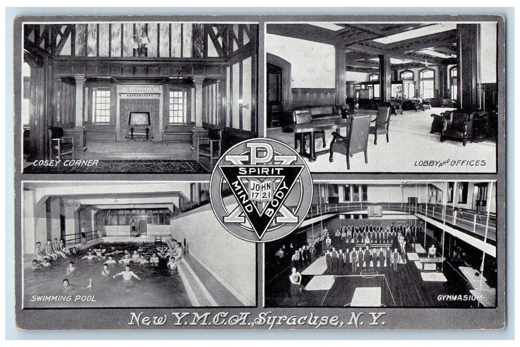 1909 New Y.M.C.A. Syracuse New York NY Antique Posted Multiview Postcard
