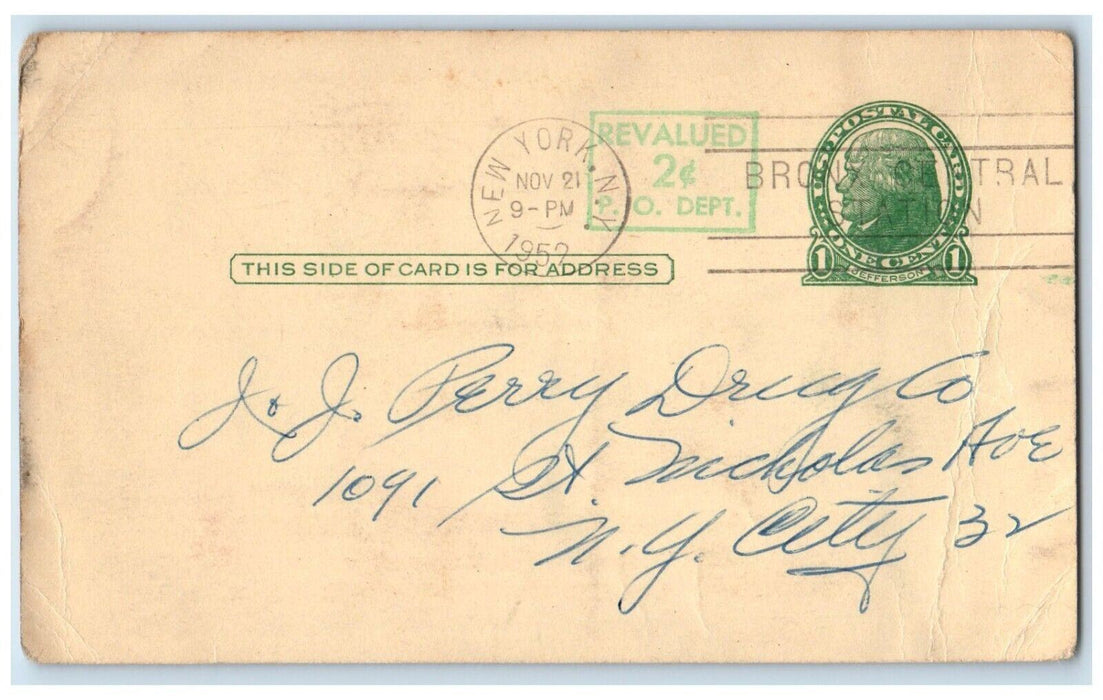 1952 American Pharmaceutical Company Laboratories NY Advertising Postcard