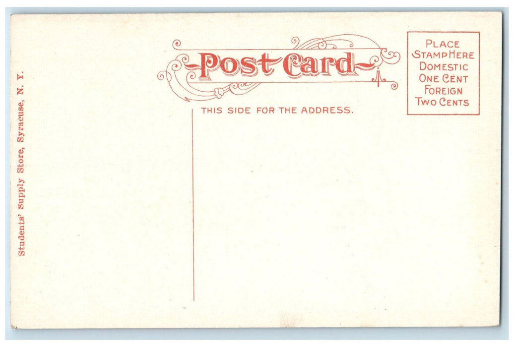 c1910 College Winter Syracuse University New York NY Antique Unposted Postcard