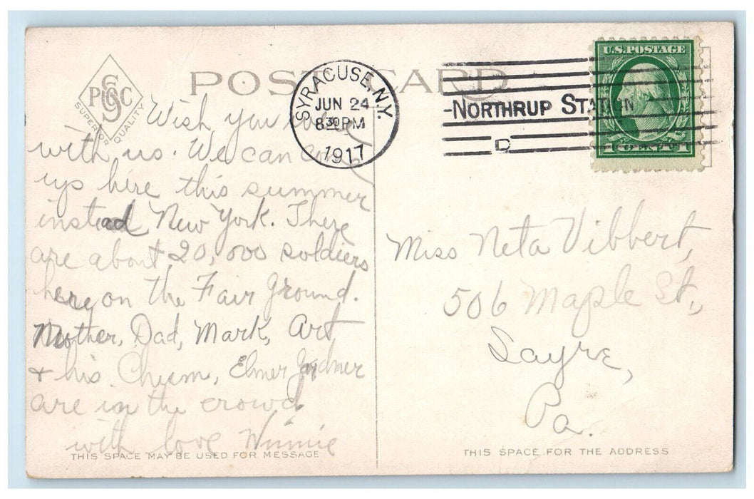 1917 Girls Dormitories Syracuse University Syracuse New York NY Postcard