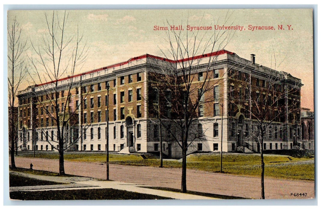c1910 Sims Hall Syracuse University Syracuse New York NY Antique Postcard