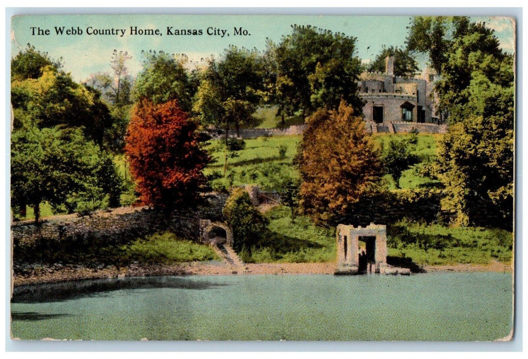 1910 Webb Country Home Exterior Kansas City Missouri MO Vintage Antique Postcard