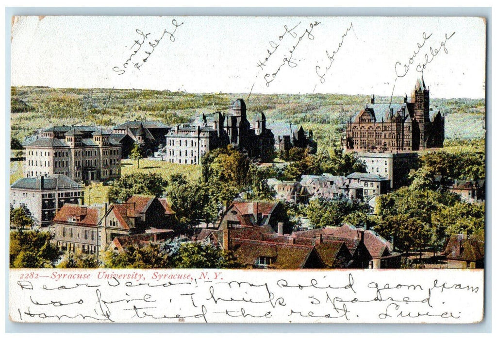 1907 Syracuse University Syracuse New York NY Souvenir Post Card Co. Postcard