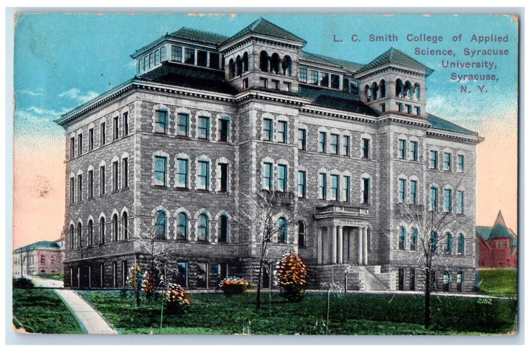 1914 LC Smith College of Applied Science Syracuse New York NY Postcard