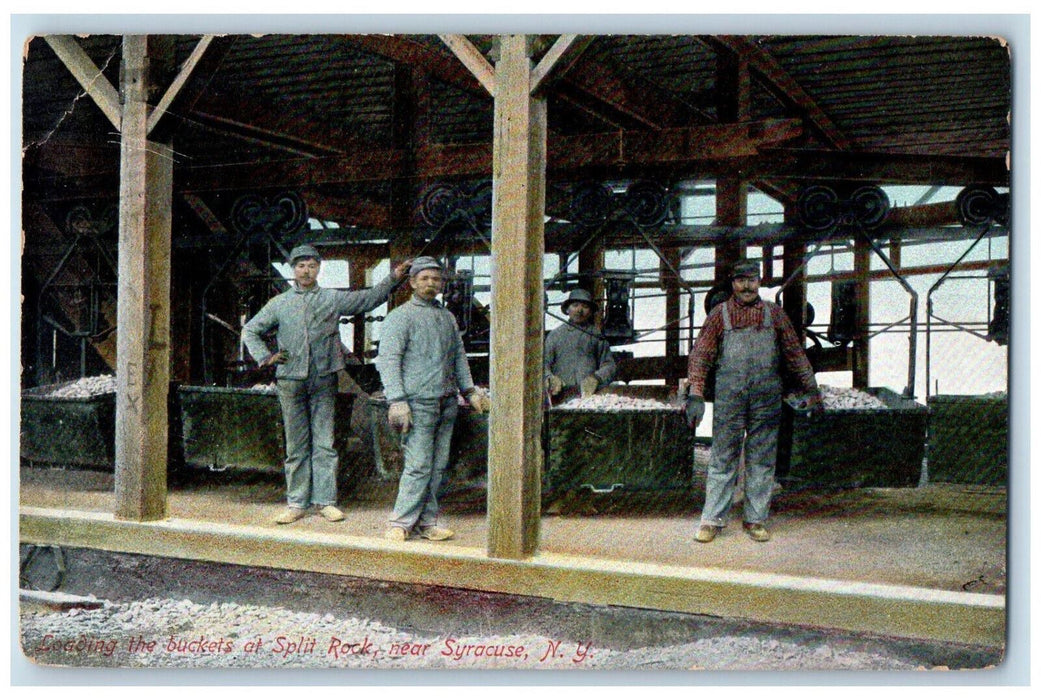 1909 Loading The Buckets at Split Rock Near Syracuse New York NY Postcard