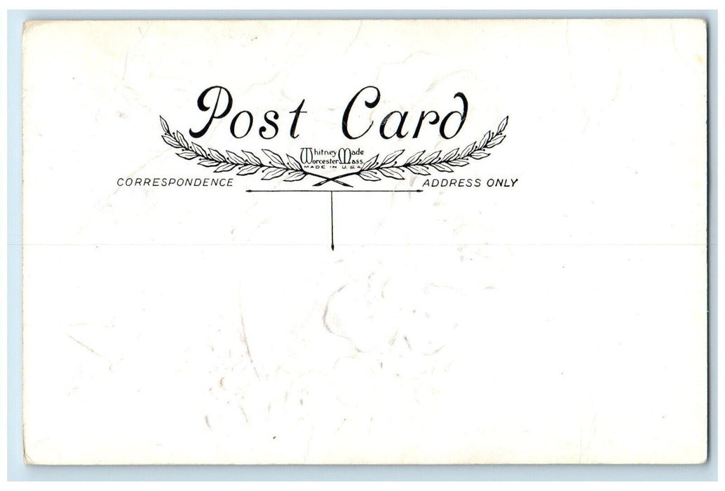 c1910's Easter Butterflies And Flowers Embossed Unposted Antique Postcard