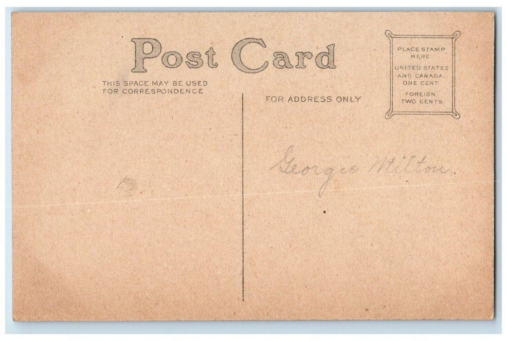 c1910's Easter Greetings Big Egg Rabbit Bite Letter Unposted Antique Postcard