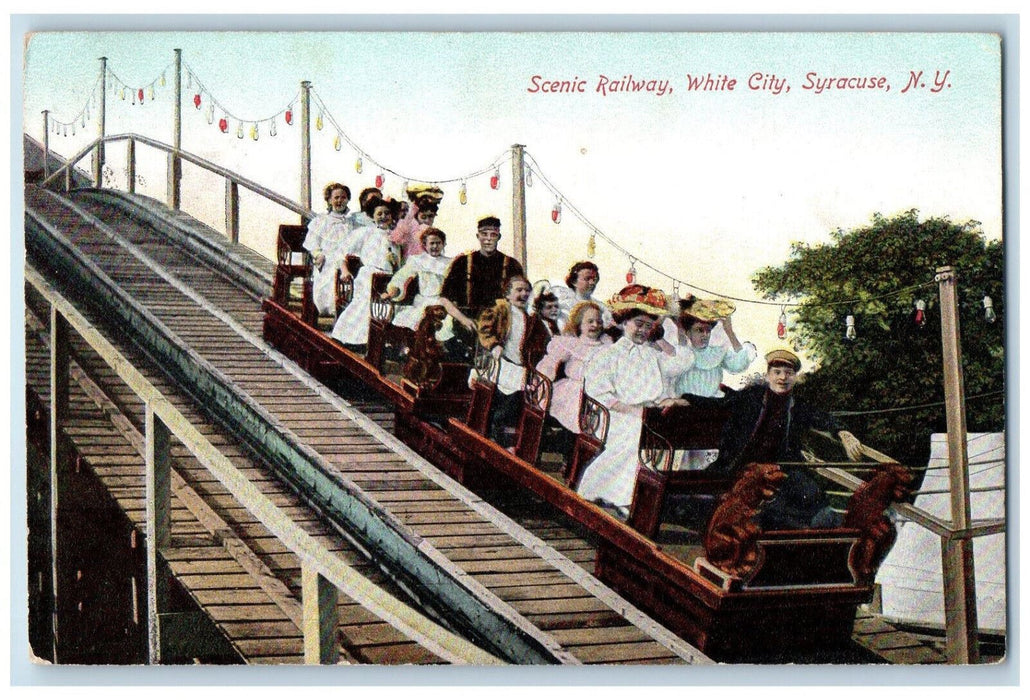 1908 Scenic Railway White City Syracuse New York NY Posted Antique Postcard