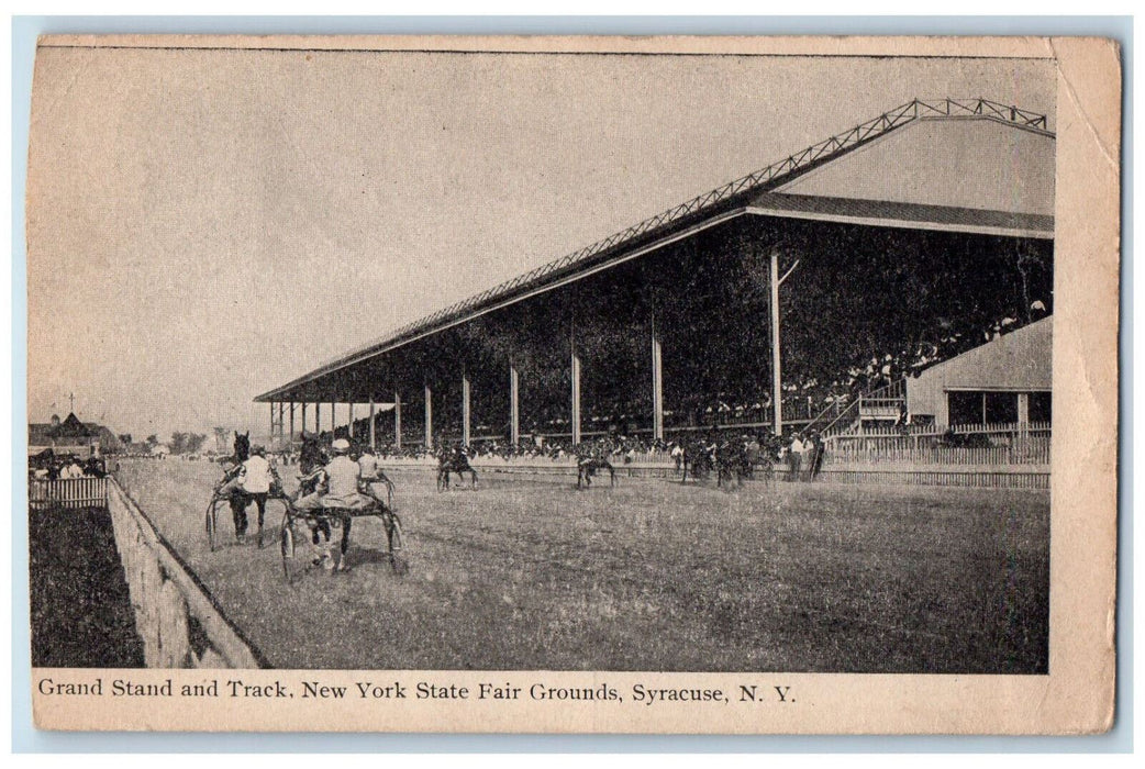 1909 Grand Stand and Track New York State Fair Grounds Syracuse NY Postcard