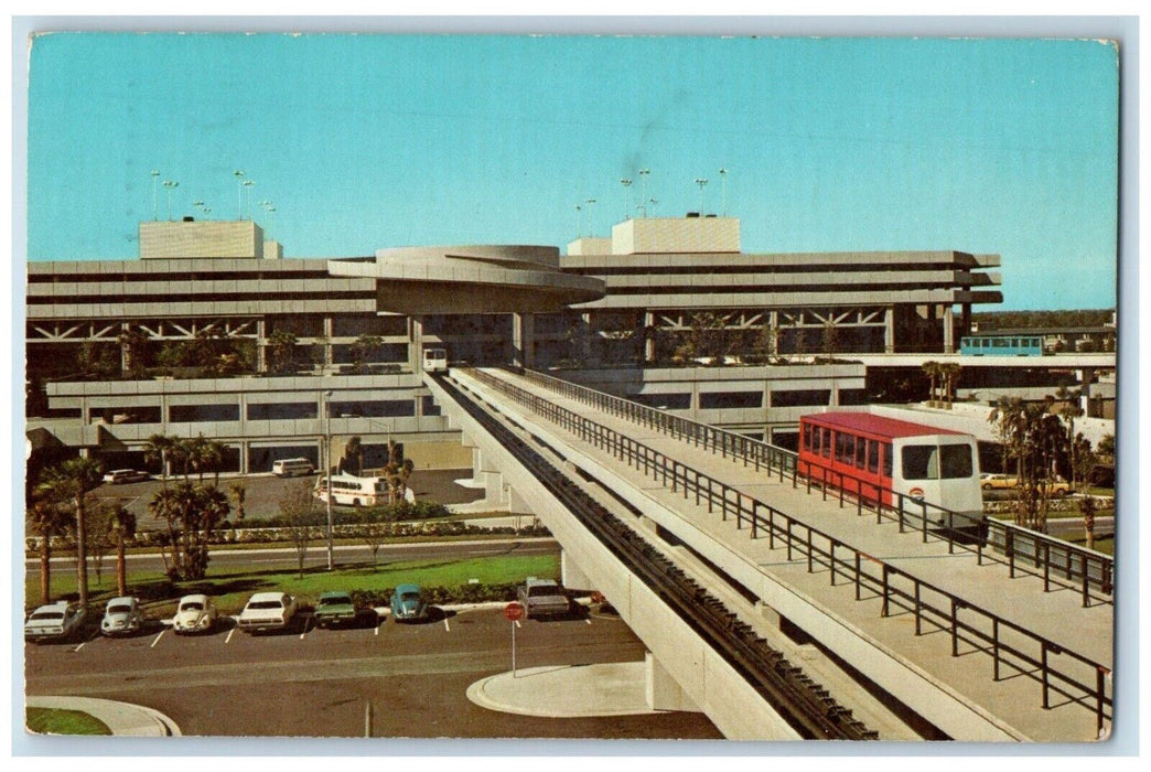 1974 Tampa International Jetport Terminal Cars Street View Florida FL Postcard