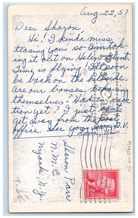 1957 United States Post Office Exterior View Pendleton Lapel Indiana IN Postcard