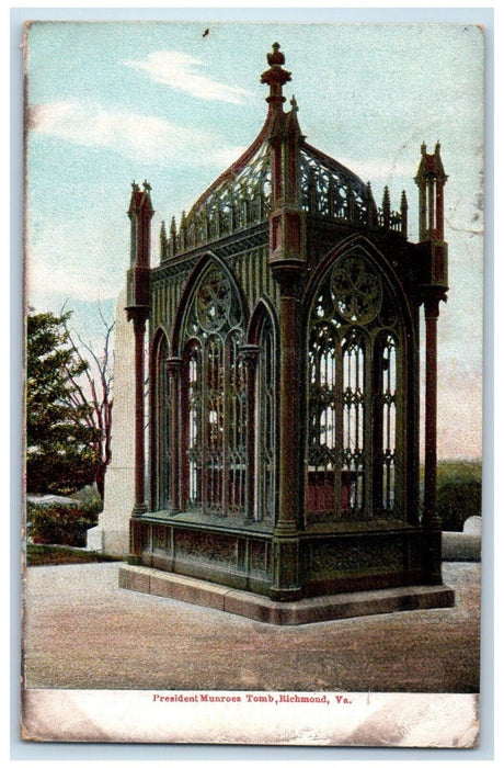 1905 View Of President Munroes Tomb Richmond Virginia VA Antique Postcard