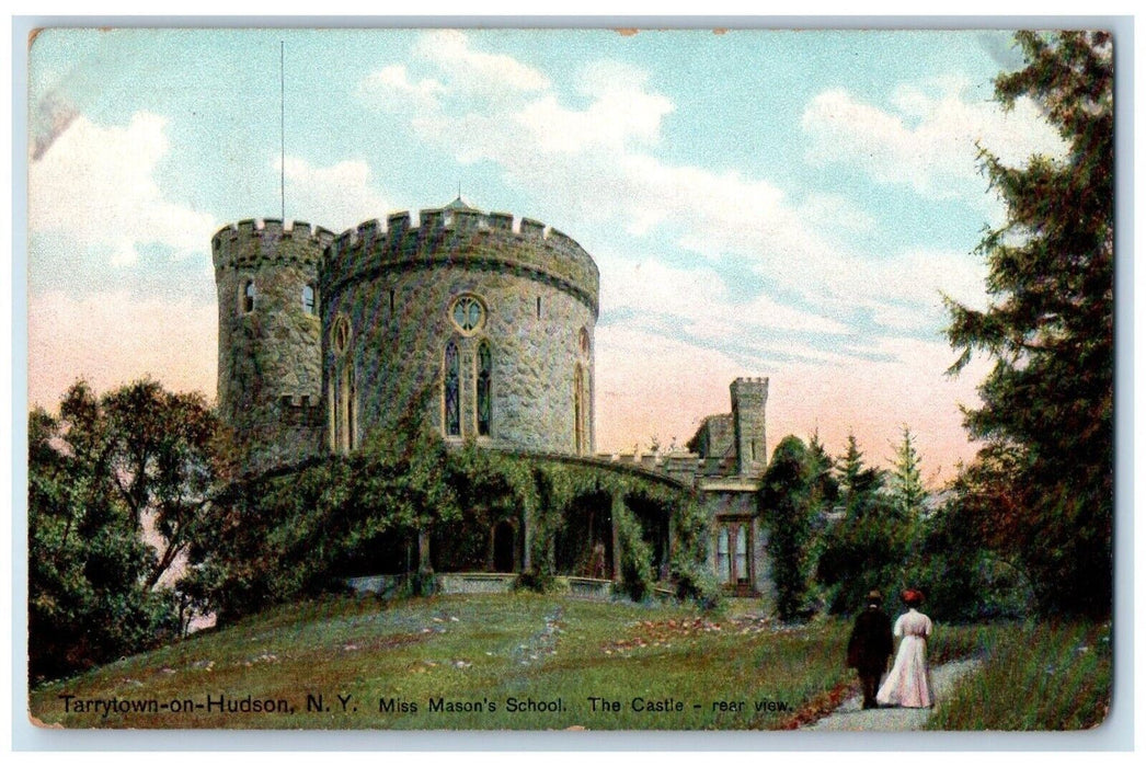Miss Mason's School The Castel Rear View Tarrytown-on-Hudson NY Postcard