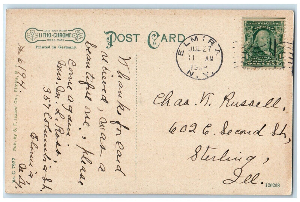 1908 New York State Reformatory Exterior Trees Elmira New York Antique Postcard