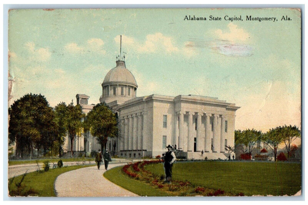 1911 View Of Alabama State Capitol Exterior Scene Montgomery Mobile AL Postcard