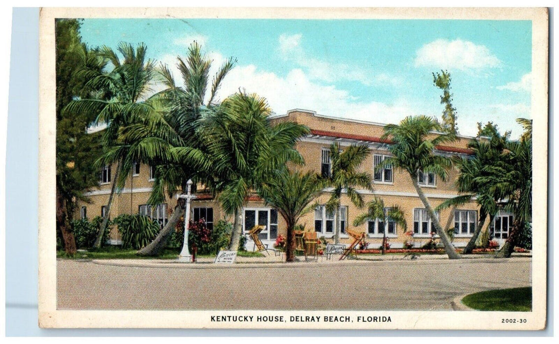 1941 Kentucky House Exterior Scene Delray Beach Florida FL Vintage Postcard