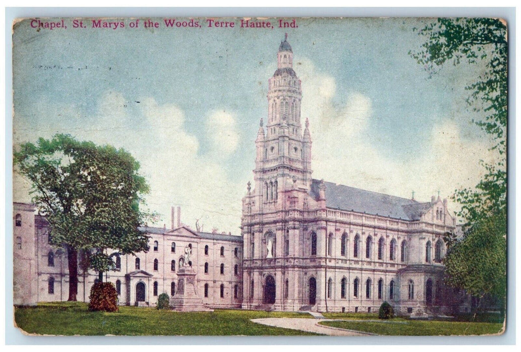 1910 Chapel St. Marys Of The Woods Exterior View Terre Haute Indiana IN Postcard