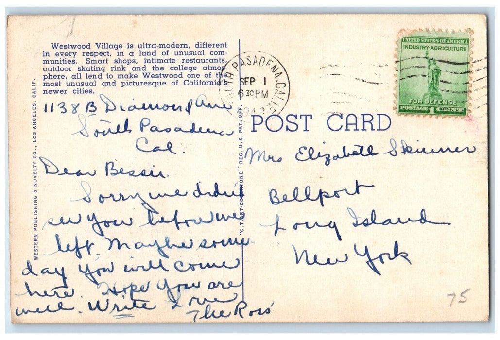 Standard Supreme Stations Westwood Village South Pasadena California CA Postcard