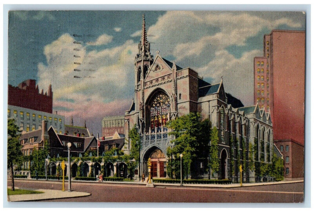 1954 The Fourth Presbyterian Chruch Street View Chicago Illinois IL Postcard