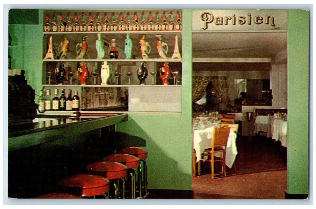 Parisien Restaurant French Italian Cuisine Interior Scene New York NY Postcard