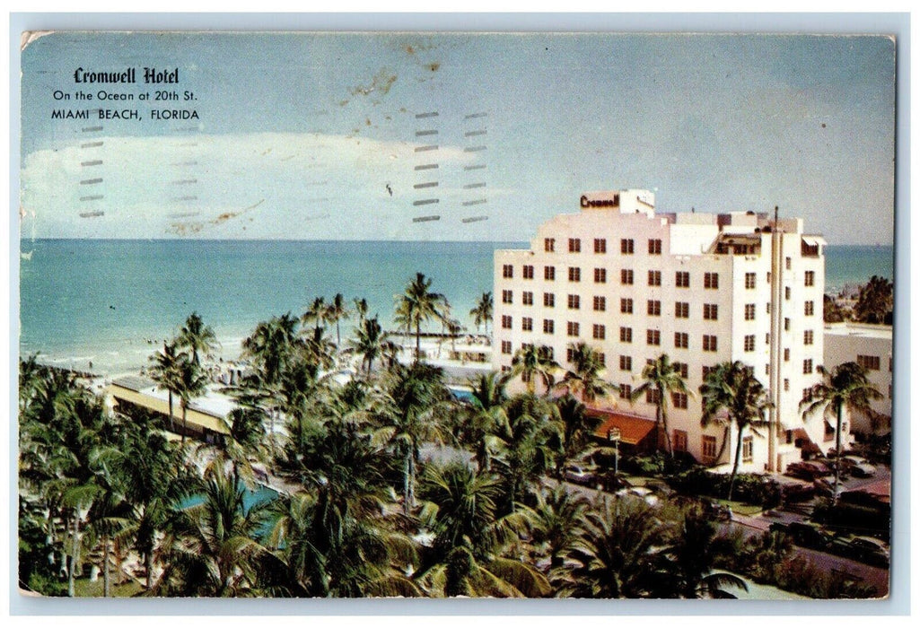 1952 The Cromwell Hotel Private Beach And Pool Miami Beach Florida FL Postcard